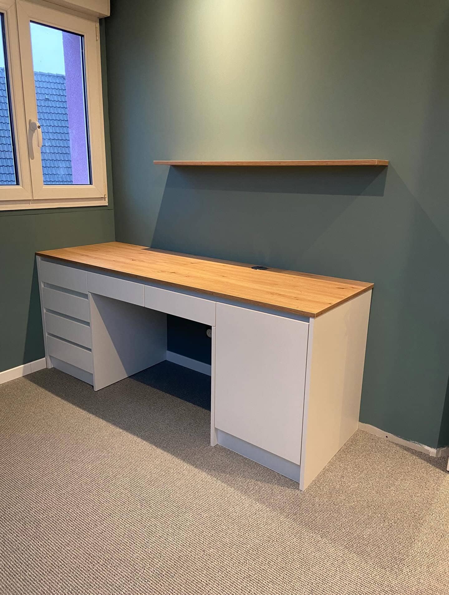 Bureau sur-mesure chêne